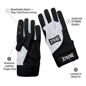 Guantes de Bateo de Béisbol, Guantes de Protección para las Manos, Guantes de Bateo con Agarre Duradero para Adultos y Jóvenes, Entrenamiento de Softbol - Product Image 2