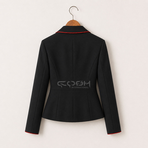 Blazer Negro Cruzado para Mujer con Ribete Rojo y Cuello de Solapa de la Hermandad Griega Delta Sigma de Cosh International - Product Image 4