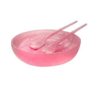 Bol de service en résine artisanale de designer avec ensemble de cuillères pour la décoration intérieure et le marché de détail des boutiques de cadeaux - Product Image 4