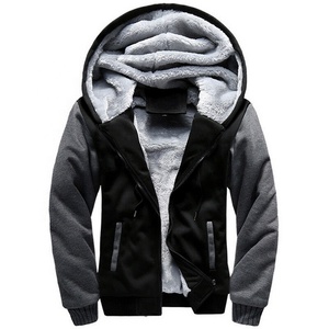 Mens Warm <b>Thick</b> Fur Coat <b>Fleece</b> Lined <b>Jacket</b> Hoodie Winter Zip Up Outerwear Tops - Product Image 5