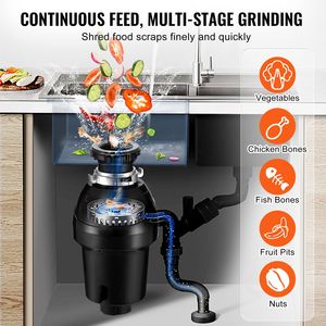 1HP Continuous Feed Food Waste Disposer EZ Connect System for Sound Reduction Metal Garbage Disposal with <b>UK</b> <b>Plug</b> - Product Image 3