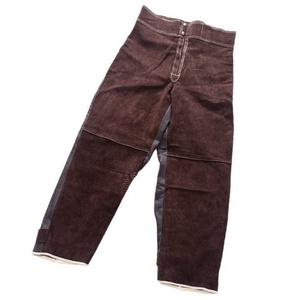 Pantalon de travail en cuir de vachette de qualité supérieure, résistant, pour la soudure, la sécurité industrielle, la lutte contre les incendies, la protection au travail - Product Image 1