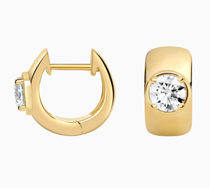 <b>Hoops</b> Earrings Diamond Earrings Gold and <b>Silver</b> Earrings Lab Grown Diamonds Earrings <b>Hoops</b> Fine Jewelry for Women - Product Image 3