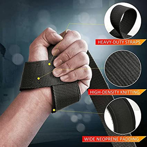 Lifting <b>Straps</b> for Gym Strength Workout Wrist Support Lifting <b>Straps</b> <b>Adjustable</b> Neoprene Non-Slip Lifting <b>Straps</b> Unisex Deadlif - Product Image 2