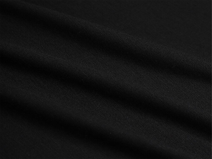 T-shirt en coton noir pour homme, col rond, manches courtes, coupe classique, décontracté, couleur unie, tricoté, teint uni, disponible à la vente - Product Image 5