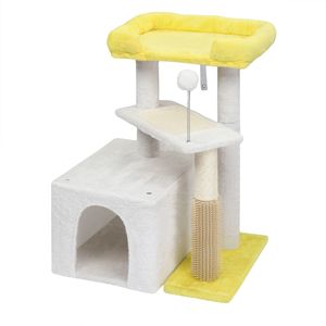 Condo per Gatti Cozy Cat da 27,5 Pollici, Torre per Gatti a Più Livelli con Tiragraffi e Cuccia Imbottita per Gattini, Imballaggio in Cartone per Interni - Product Image 2