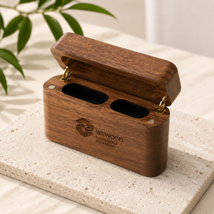 Premium Handmade Wooden Double <b>Ring</b> Jewelry <b>Storage</b> Box with Velvet Interior and Brass Hinges - Product Image 1