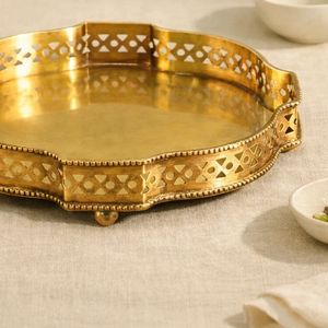 Bandeja de Servir Rectangular Portátil de Latón Dorado GLOSSY TOUCH ART, Diseño Contemporáneo para Decoración de Mesa de Comedor - Product Image 6