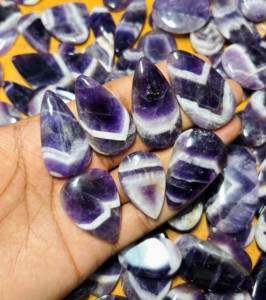Cabujones de Amatista Chevron, Piedras Preciosas de Amatista para Hacer Joyas, Lote de Piedras Preciosas de Amatista Chevron Natural, Piedras Preciosas Sueltas - Product Image 2