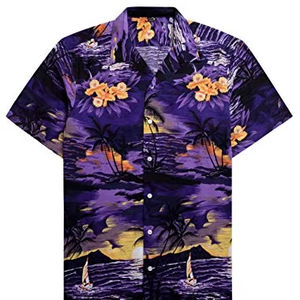Chemise moderne pour homme à manches courtes, imprimé tropical, décontractée, boutonnée, pour la plage, estivale, aux couleurs vives et florales - Product Image 1