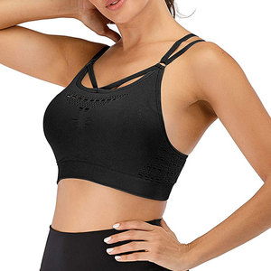 Sujetador Deportivo Negro para Mujer, Cuello Redondo, Transpirable, Ajustado, Sin Mangas, Absorbe la Humedad, 100% Algodón, Logotipo Personalizado del Equipo, Todas las Temporadas - Product Image 3