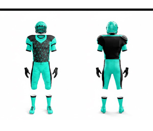 Ensemble d'uniformes de football américain sublimés sur mesure, maillots de sport durables |   Tenue de football d'équipe |   Vêtements de sport en polyester respirant - Product Image 1
