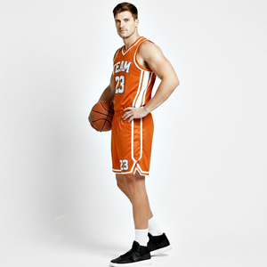 Ensemble d'uniformes de basketball et de football sans coutures très demandés – Débardeur et short orange avec logo d'équipe personnalisé sur le devant - Product Image 5