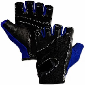 Half Finger Leather Gym <b>Gloves</b> Leather Workout <b>Gloves</b> Shock Absorbing <b>Gloves</b> Durable Workouts <b>Gloves</b> <b>Weight</b> Lifting <b>Gloves</b> - Product Image 1