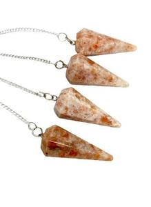 Péndulo de Cristal de Piedra del Sol Naranja Facetado de Alta Calidad, Pulido, para Sanación, Radiestesia, Coleccionables de Arte, Estilo Feng Shui - Product Image 3