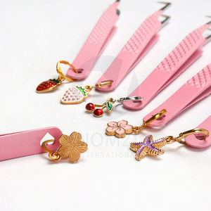 Porte-clés en acier inoxydable noir avec logo imprimé, motif papillon, pince à cils à pointe fine pour volume, outils de maquillage pour cils - Product Image 5