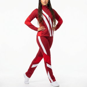 Women Performance Cheerleading Tracksuit Custom Team Sportswear Training Suit Full Zip <b>Jacket</b> and Pants - Product Image 6