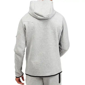 Sudadera con capucha de forro polar técnico para hombre, con cremallera completa, de tejido de algodón ligero que brinda calidez, de alta calidad, con logotipo personalizable ODM - Product Image 2