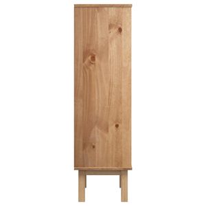 Meuble à chaussures multifonctionnel en bois de pin massif brun et blanc et bois d'ingénierie - Product Image 5
