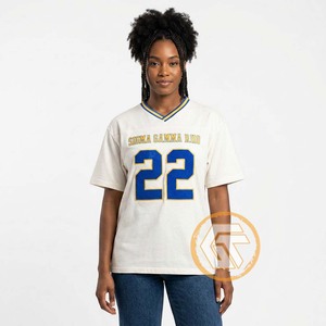 T-shirt personnalisé pour femmes GREEK TREASURES Sigma Gamma Rho, vêtements de sororité, été, écologique, anti-rétrécissement, 100% coton, col en V - Product Image 3