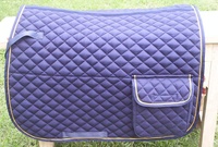 Pamuklu Saten Polyester Kumaş İngiliz Biniciliği Çok Amaçlı Binicilik Kapitone Eyer Pedi Yan Cepli