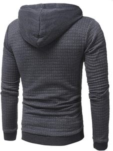 Sweat-shirt à capuche en tricot jacquard pour homme – Sweat-shirt gris léger et confortable avec capuche - Product Image 3