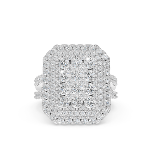 Anillo de Compromiso con Diamante Sintético Cultivado en Laboratorio, Corte Brillante, Color E, Certificado EGL, Chapado en Plata, Piedra de Lujo para Boda - Product Image 2