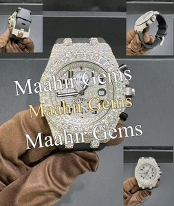 Customizable Black Stainless Steel Moissanite Glass <b>Watch</b> <b>Case</b> Mossinate Diamond Waterproof for Men Jewelry Gift Party Use - Product Image 1