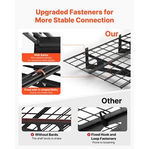 Set di 8 Scaffali a Muro in Acciaio a 2 Livelli per Garage, 1 x 3 Piedi per Ripiano, 24 x 72 Pollici con Ganci, 24 x 72 Pollici per Stoccaggio a Parete - Product Image 4