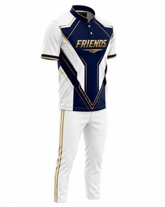 Men's Sublimated Soccer Jersey Set Short Sleeve Stand Collar Moisture Wicking Polyester Uniform White <b>Navy</b> Gold - Product Image 4