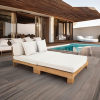 Chaise longue en teck personnalisée Arjuna, pliable, mobilier de luxe pour l'extérieur, jardin, piscine, villa, transat, hôtel, salon