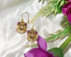 Pendientes de Aro con Bola de Rubí Natural, Chapados en Oro de 18K, Hechos a Mano, Estilo Bohemio Vintage, con Certificado IGI, 13.8g, Regalo de Boda - Product Image 6