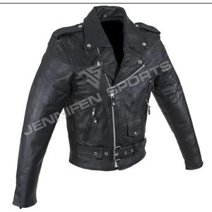 Nueva Chaqueta de Cuero Genuino para Hombre, Estilo Motero, Ajustada, Moderna, Personalizada, Negra, Talla Grande 8XL - Product Image 2