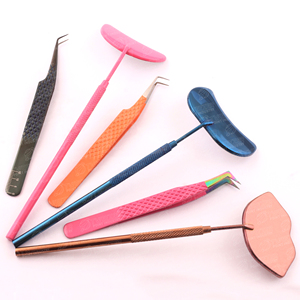 Japanese Stainless Steel Smooth Grip <b>Eyelash</b> Mirror With Tweezer Sharp Pointed Tip Perfect For Lash Artist <b>Under</b> Your Logo - Product Image 5