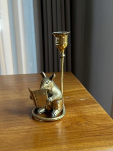 Whimsical Rabbit Reading <b>Candle</b> Holder Perfect For Home Decor Living Room And Kids Room Styling Handcrafted From India - Product Image 6