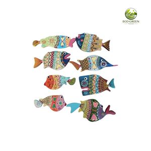 Arte de Pared de Peces de Madera Pintado a Mano, Escultura de Animales Marinos Coloridos, Arte Decorativo Ecológico con Protección UV - Product Image 6