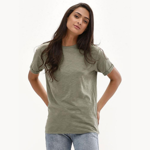 Camiseta de Moda al por Mayor 100% Algodón para Mujer, Top de Tendencia con Bordado Personalizado, Camiseta para Mujer con el Mejor Servicio OEM - Product Image 1