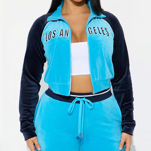 Velvet Tracksuit for women Pullover Long Sleeve Hoodie <b>Sweatshirt</b> 2 Piece Jogging Suits Workout Outfits with Pockets - Product Image 6