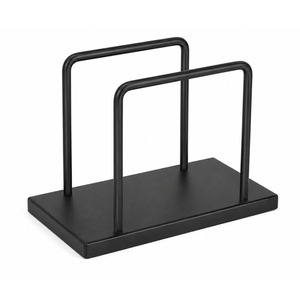 Moderno Porta Servilletas Cuadrado Negro con Soporte Metálico Vertical de Dos Niveles - Product Image 3