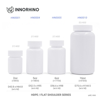 Bouteilles en plastique HDPE de qualité supérieure, à épaule plate, de 60 ml, 150 ml, 175 ml, 500 ml, avec bouchon CR, pour l'emballage de compléments alimentaires, vente en gros/OEM