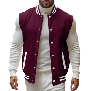 Vestes pour hommes printemps-automne, col montant, sans manches, boutonnées, en polaire, logo personnalisé, vestes de sport - Product Image 5
