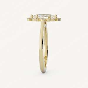 Anillos de compromiso con diamantes talla marquesa IGI, oro macizo de 10K, 14K, 18K, estilo moderno vintage, con halo, anillos de boda modernos de fábrica - Product Image 4