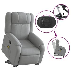 Sillón Reclinable de Masaje con Función de Elevación, Color Gris Claro - Product Image 5