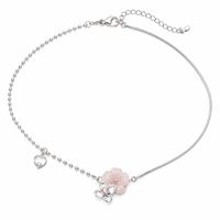 Verzilverde ketting met roze Sakura-bloemhanger voor vriendin, verjaardagscadeau, Valentijnsdag, jubileumaccessoires