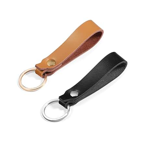 Porte-clés en cuir de haute qualité, forme personnalisable, pour cadeau de Noël ou promotion, couleur marron et noir - Product Image 1