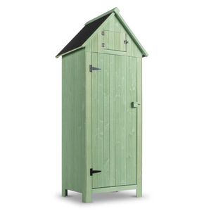 Single-Door Fir Wood Garden <b>Storage</b> Shed with Wooden <b>Lockers</b> Outdoor <b>Storage</b> Solution for Gardens - Product Image 1