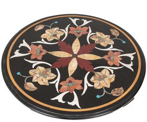 Plateau de table de luxe en incrustation de pierres semi-précieuses Pietra Dura - Product Image 6