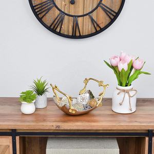 Plateau de service à poignée en feuille de laiton bol pour décorations pour la maison plateau de service décoratif pour vaisselle bol de table - Product Image 3