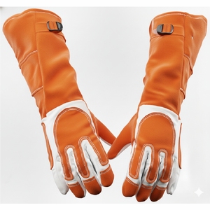Premium Leather Welding <b>Gloves</b> Heat Resistant Durable Safety Work <b>Gloves</b> for Professional Welders - Product Image 5