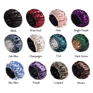Bonnet en satin réglable pour femme, doux, pour le sommeil, couvre-cheveux de nuit, accessoire de soin capillaire en gros - Product Image 4